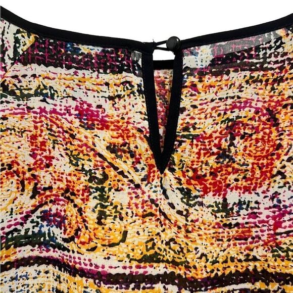 Marc Brouwer unlimited top hi-lo multicolored sheer geometric 2X - Picture 5 of 7